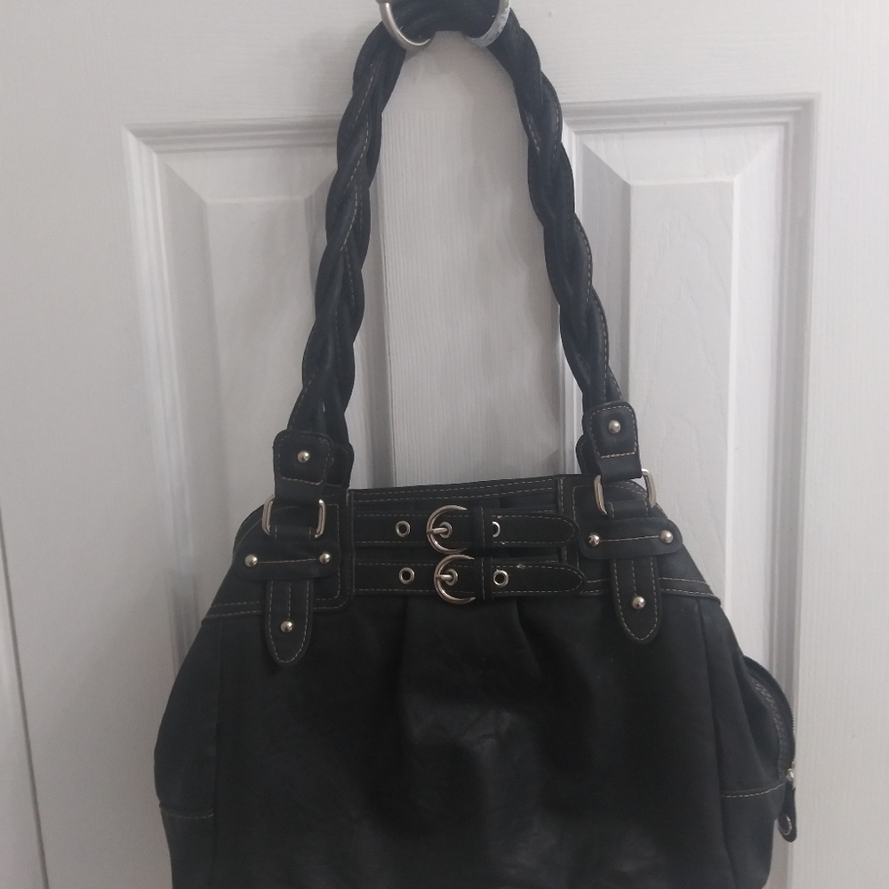 Black Rosetti Purse with Braided Strap